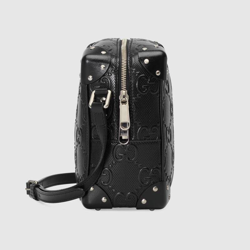 Gucci GG Embossed Shoulder Bag 626363 Black